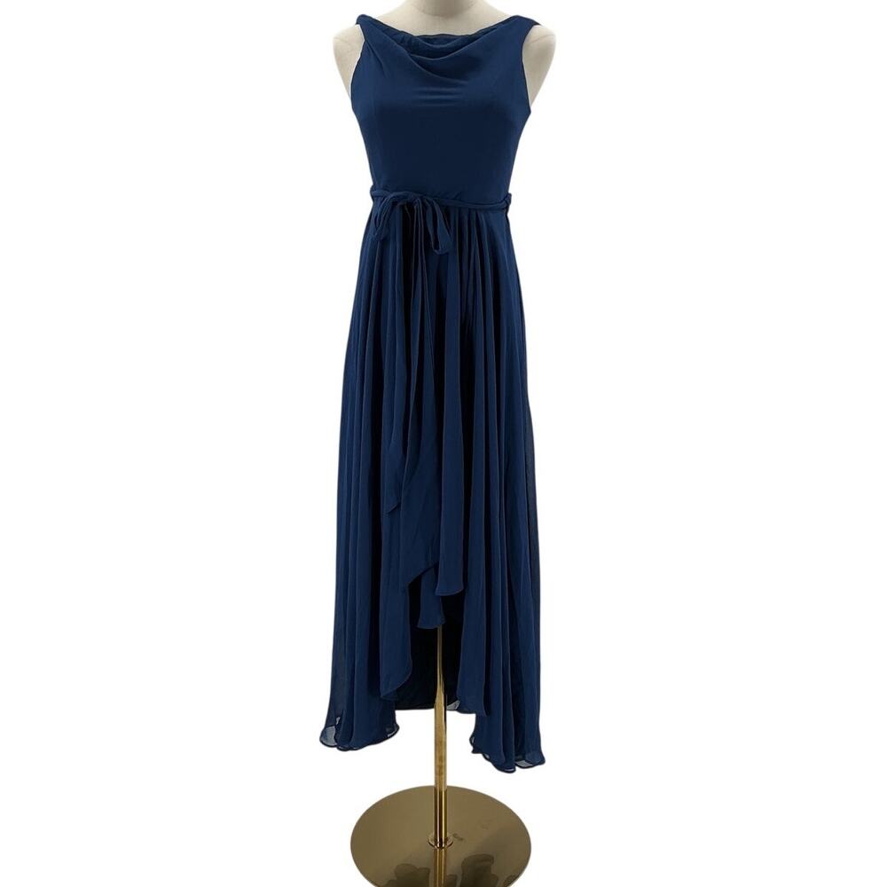 AW BRIDAL 16y  navy blue girl's chiffon bridesmaid formal maxi dress NEW b94